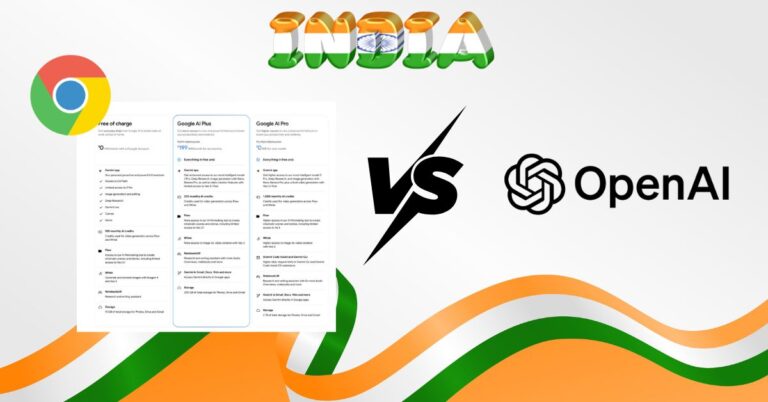 Google AI Plus under  in India vs ChatGPT Go