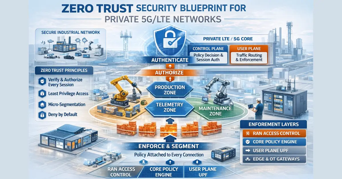 Zero Trust Security Blueprint for Private 5G/LTE Networks