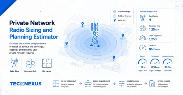 Get a planning-grade estimate of private network radio count by site type — industrial, mining, port, airport, utility.