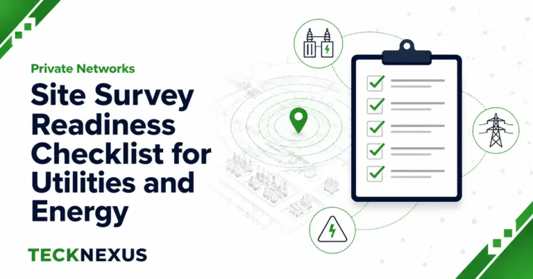 A six-domain readiness diagnostic for utilities private network site surveys — SCADA segmentation, NERC CIP/IEC 61850 compliance, EMI, HV safety access.