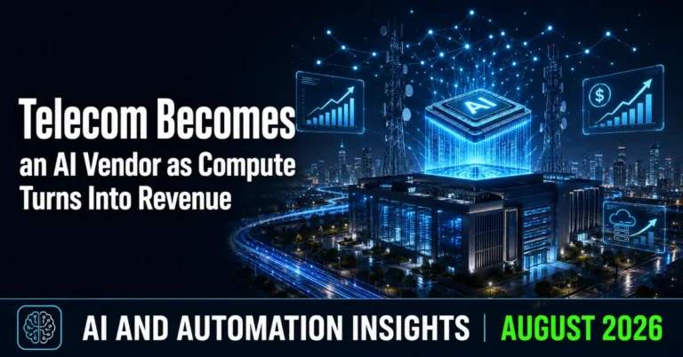 Telecom Becomes an AI Vendor: AI & Automation Insights, August 2026