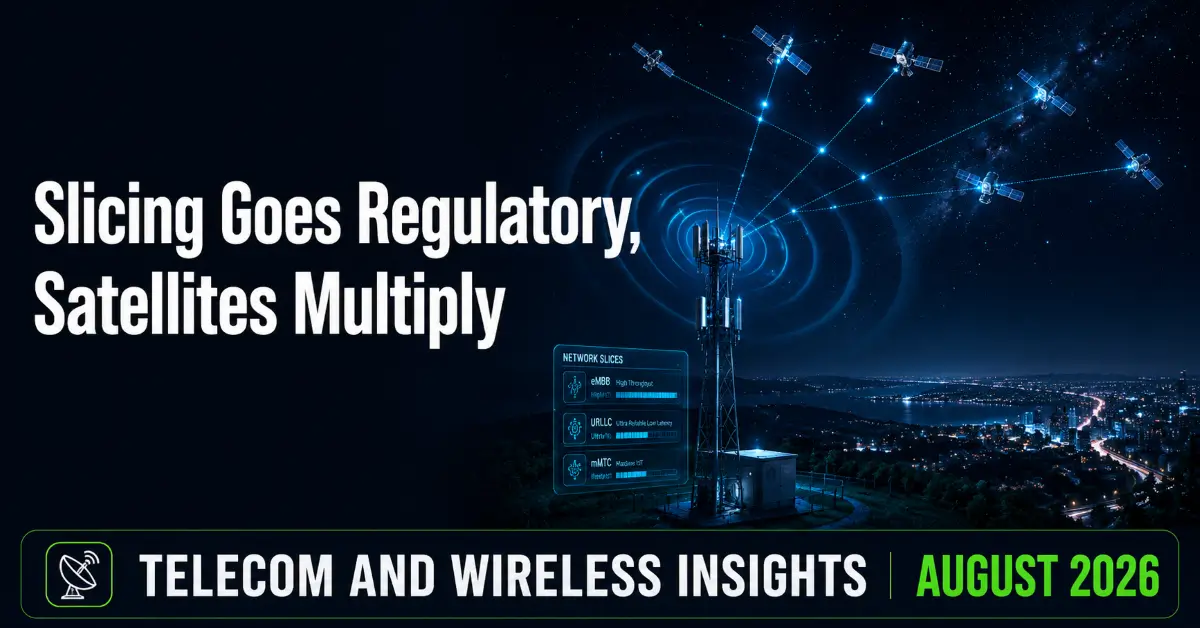 Slicing Goes Regulatory, Satellites Multiply: Advanced Connectivity Insights, August 2026