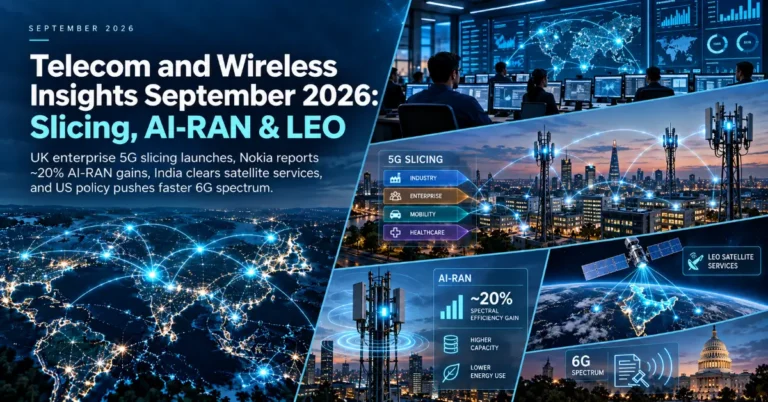 Advanced Connectivity Insights September 2026: UK enterprise 5G slicing launches, Nokia reports ~20% AI-RAN gains, India clears LEO satellite services.